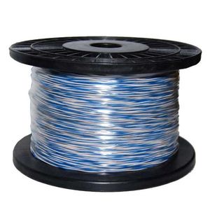 Network Security Audio Cabl: 250m Blue & White Jumper Cable Roll Copper 0.5mm (non- tinned).