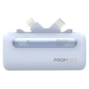 5000mAh Ultra-Compact Fast Charging Power Bank In-Built Dual Folding USB-C & Lightning