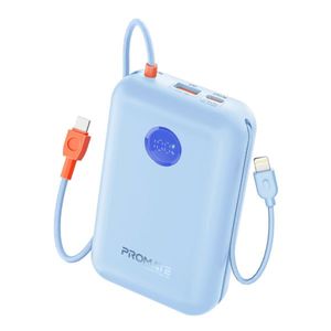 30000mAh Ultra Compact 35W SuperSpeed Pwr Bank w Built-in USB-C & Lightning Cables. 35W