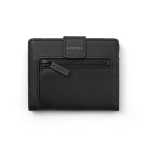 Leather RFID Blocking Wallet for Cards Coins & Bills Black Securely Holds 6-8 Cards Fast