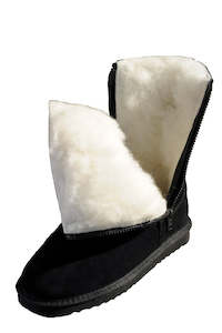 Sheepskin Footwear: Mi Woollies Ahuriri Black Zipped Ugg Boot