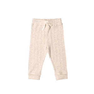 Woolbabe Organic Cotton/Merino Relaxed Pants - Natural Marl