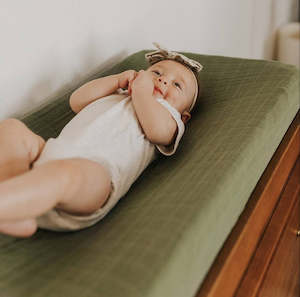 Little Unicorn: Muslin Changing Pad Cover / Bassinet Sheet - Fern