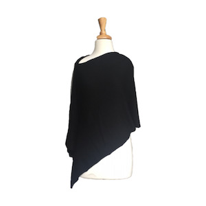 Namaskar Merino Blend Poncho - Black