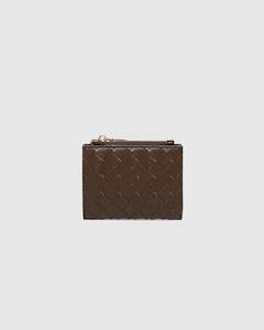Louenhide: Louenhide Lily Woven Wallet - Chocolate