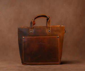 Handbags Luggage Wallets: Greenwood Bunbury Classic Leather Tote - Sandal