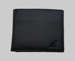 Genuine Leather 4 Fold Wallet - Black