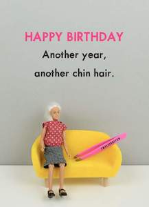 Greeting Cards: Bold & Bright - Chin Hair - Birthday Card