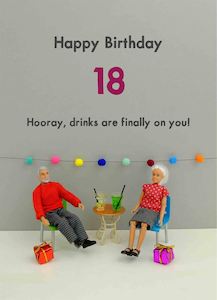 Bold & Bright - 18 - 18th Birthday Card
