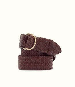 RMW 1.5 inch Plaited O Ring Belt - Brown