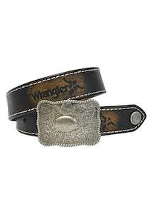 Belts: Pure Western Kids Abrasion Logo Belt - Brown
