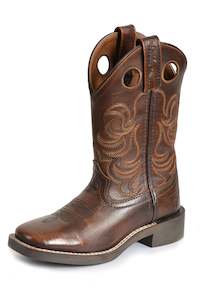 Pure Western Kids Western Ryder Boot - Antique Brown