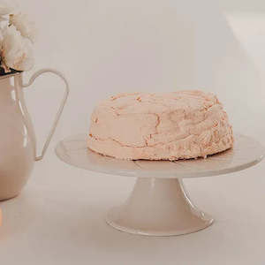 Kitchen Dinning: Dishy Enamel Cafe Cake Stand 28cm - Almond