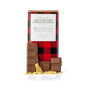 Kitchen Dinning: Devonport Milk Chocolate and Salted Potato Chips - 80g - Ltd Edition