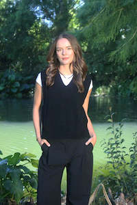 Lothlorian Possum Merino Ride Vest - Black