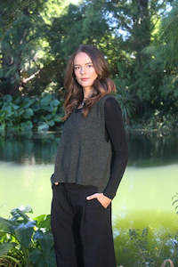 Lothlorian Possum Merino Ride Vest - Moss