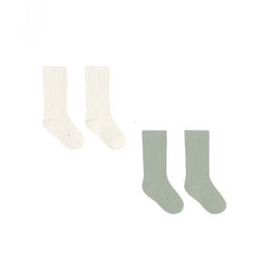 Little People: Quincy Mae - Socks Set - Natural Sage