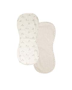 Quincy Mae - Burp Cloth 2 Pack - Bunnies Cedar