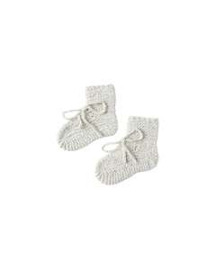 Kids Accessories: Quincy Mae - Knit Booties - Heathered Blue