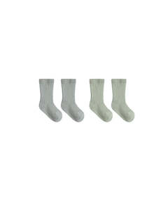 Kids Accessories: Quincy Mae - Socks Set - Fern - Steel Blue