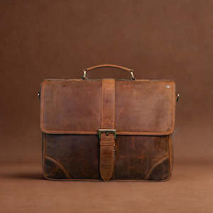 Messenger Satchel: Baron Backroad NZ Stockman Leather Messenger Bag