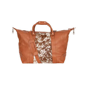 Greenwood Outback Hair-On Duffle - Tan Leather and Cowhide Travel Bag
