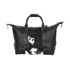 Greenwood Sable Hair-On Duffle - Black Leather and Cowhide Weekender