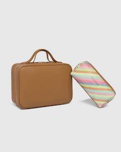 Toiletry Bag: Louenhide Baby Emma Brianna Cosmetic Bag Set - Camel Stripe