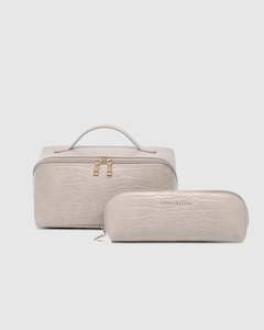 Toiletry Bag: Louenhide Mary Jayne Cosmetic Set - Croc Putty