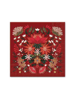 Punch Studio - Garden 20 Pkt - Christmas Luncheon Napkin