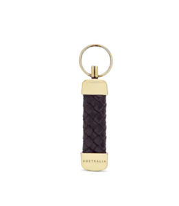 R M Williams: RMW Plaited Key Ring with Brass Fittings