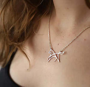 Accessories: Twigg Dover Horse Necklace - Gold