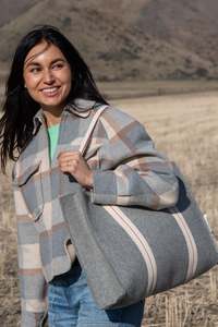 Handbags Luggage Wallets: The Wool Bag - Blue