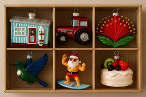 Moana Road: Moana Rd Glass Christmas Tree Decoration - Set of 6
