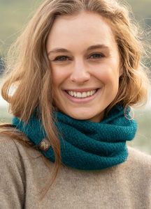 Noble Wilde Possum Merino Moss Stitch Neck Warmer - Paua