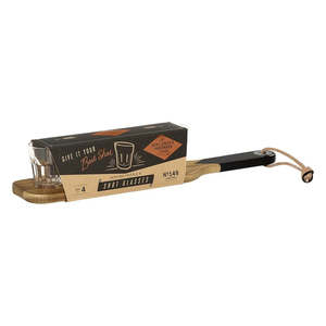 Father S Day: Serving Paddle and Shot Glasses