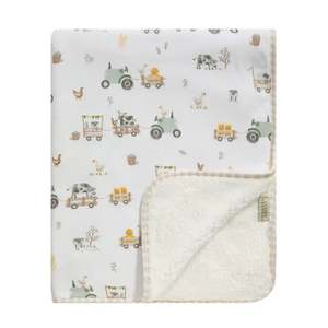 Throws Blankets: Sherpa Blanket - Tractor Ride