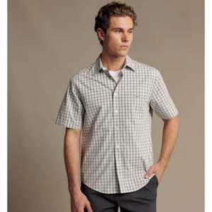 RMW Mens Winton Poplin Check Short Sleeve Shirt - White
