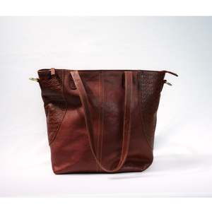 Baron Embossed Tote Bag - Cognac