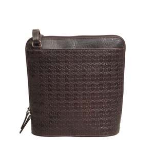Baron Embossed Bucket Bag - Small - Dark Brown