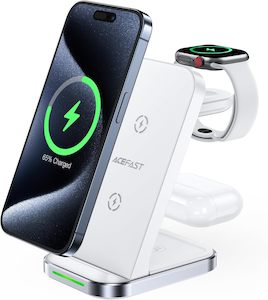 Wireless Chargers: 3-in-1 Fast Wireless Charger Stand - White Colour