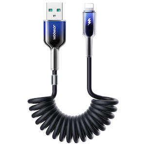 Cables: USB to Lightning Coiled Cable - Fast Charging Data Cable 1.5M
