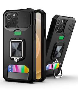 iPhone 12 Pro Rugged Phone Case with Cardholder and Kickstand
