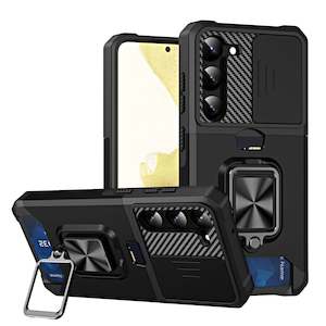 Samsung Galaxy S22 Rugged Phone Case with Cardholder and Kickstand