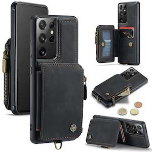 Samsung Galaxy S21 Ultra Case with Zipper Wallet, RFID Blocking Card Slots