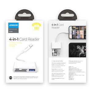 Usb Hubs Amp Adapters: 4-in-1 Lightning Card Reader for iPhone/iPad