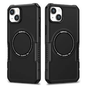 iPhone 14 Phone Case with Magnetic Ring Supports Wireless Charging
