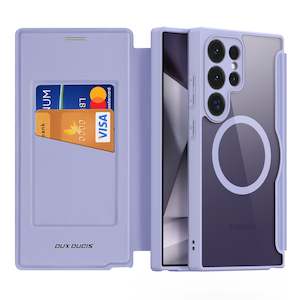 Phone Cases: Samsung S24 Ultra Folio Case with MagSafe and Card Holder - Purple