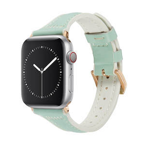Slim Green Candy Leather Apple Watch Band