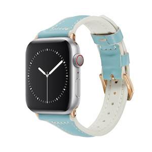 Slim Blue Candy Leather Apple Watch Band